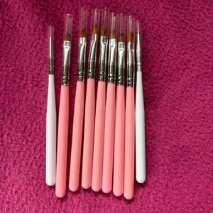 Pink and White Nail Art Brush Set
